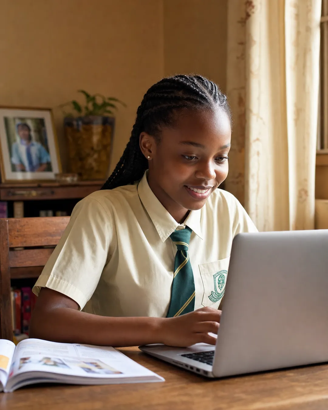 Secondary-school student studying at home with GradeBoost AI